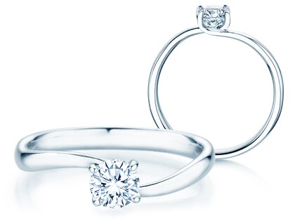 Verlovingsring Devour in 14K witgoud met diamant 0,50ct D/IF