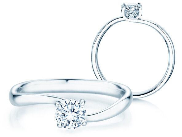 Verlovingsring Devour in 14K witgoud met diamant 0,50ct D/IF