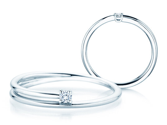 Verlovingsring Elipse in zilver 925/- met diamant 0,05ct H/SI