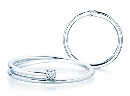 Verlovingsring Elipse in zilver 925/- met diamant 0,05ct G/SI