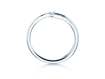 Verlovingsring Elipse in zilver 925/- met diamant 0,05ct H/SI