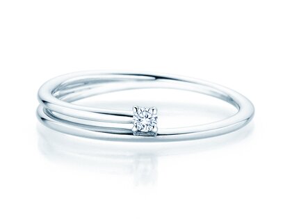 Verlovingsring Elipse in zilver 925/- met diamant 0,05ct H/SI