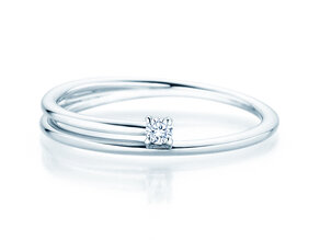 Verlovingsring Elipse in zilver 925/- met diamant 0,05ct H/SI