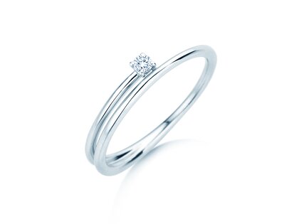 Verlovingsring Elipse in zilver 925/- met diamant 0,05ct H/SI