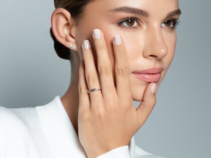 Verlovingsring Elipse in 14K geelgoud met diamant 0,05ct H/SI