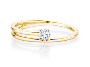 Verlovingsring Elipse in 14K geelgoud met diamant 0,15ct H/SI