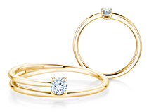 Verlovingsring Eclipse in 9K geelgoud met diamant 0,15ct G/SI