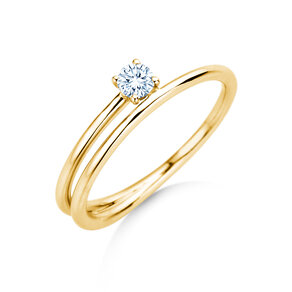 Verlovingsring Elipse in 14K geelgoud met diamant 0,15ct H/SI