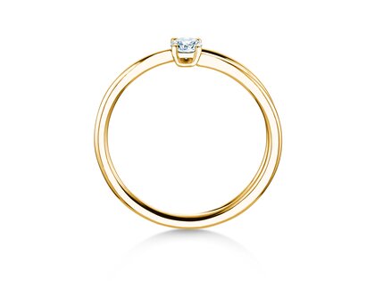 Verlovingsring Elipse in 14K geelgoud met diamant 0,15ct H/SI