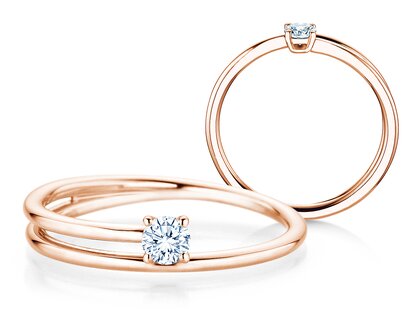 Verlovingsring Eclipse in 9K roségoud met diamant 0,15ct G/SI
