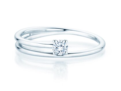 Verlovingsring Elipse in zilver 925/- met diamant 0,15ct G/SI