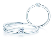 Verlovingsring Elipse in zilver 925/- met diamant 0,15ct G/SI