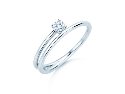 Verlovingsring Elipse in zilver 925/- met diamant 0,15ct G/SI