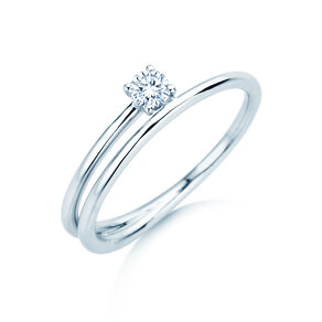 Verlovingsring Elipse in zilver 925/- met diamant 0,15ct G/SI