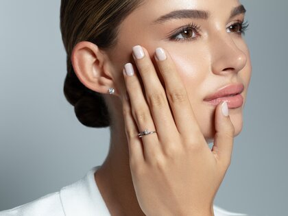 Verlovingsring Elipse in zilver 925/- met diamant 0,15ct G/SI