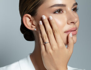Verlovingsring Elipse in zilver 925/- met diamant 0,15ct G/SI