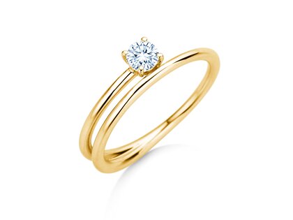 Verlovingsring Eclipse in 9K geelgoud met diamant 0,25ct H/SI