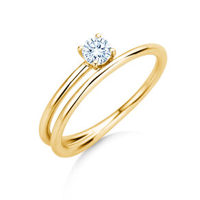 Verlovingsring Eclipse in 9K geelgoud met diamant 0,25ct H/SI