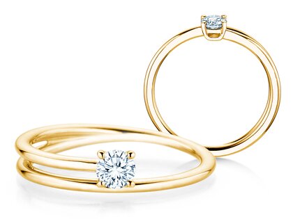 Verlovingsring Eclipse in 9K geelgoud met diamant 0,25ct H/SI