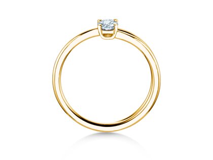 Verlovingsring Eclipse in 9K geelgoud met diamant 0,25ct H/SI