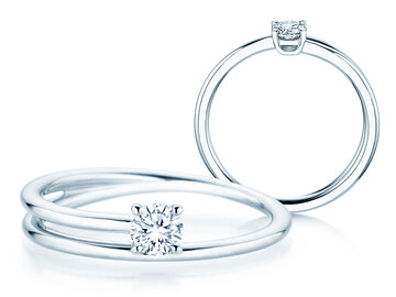 Verlovingsring Eclipse in 9K witgoud met diamant 0,25ct H/SI