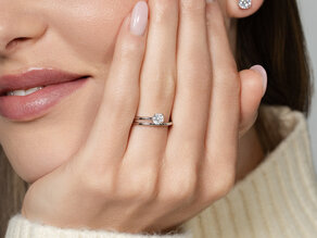 Verlovingsring Elipse in 14K witgoud met diamant 0,50ct H/SI