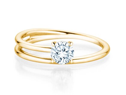 Verlovingsring Elipse in 14K geelgoud met diamant 0,50ct H/SI