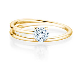 Verlovingsring Elipse in 14K geelgoud met diamant 0,50ct H/SI