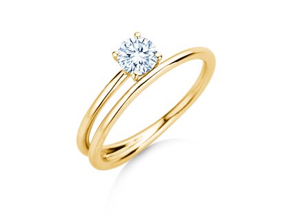 Verlovingsring Elipse in 14K geelgoud met diamant 0,50ct H/SI