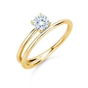 Verlovingsring Elipse in 14K geelgoud met diamant 0,50ct H/SI