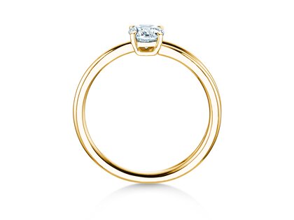 Verlovingsring Elipse in 14K geelgoud met diamant 0,50ct H/SI