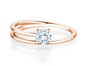 Verlovingsring Elipse in 14K roségoud met diamant 0,50ct H/SI