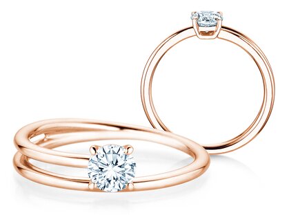 Verlovingsring Elipse in 14K roségoud met diamant 0,50ct H/SI
