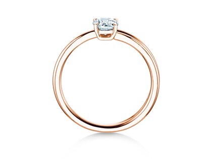 Verlovingsring Elipse in 14K roségoud met diamant 0,50ct H/SI