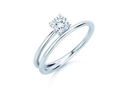 Verlovingsring Elipse in 14K witgoud met diamant 0,50ct H/SI