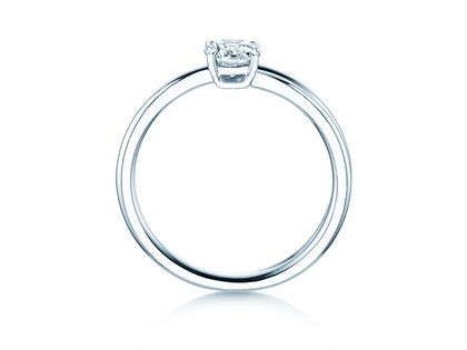 Verlovingsring Elipse in 14K witgoud met diamant 0,50ct H/SI