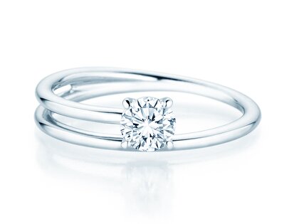 Verlovingsring Elipse in 14K witgoud met diamant 0,50ct H/SI