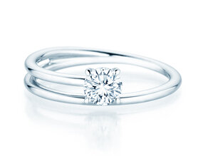 Verlovingsring Elipse in 14K witgoud met diamant 0,50ct H/SI