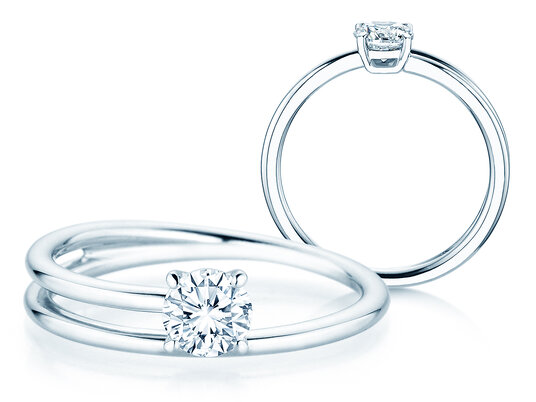 Verlovingsring Eclipse in 9K witgoud met diamant 0,50ct H/SI
