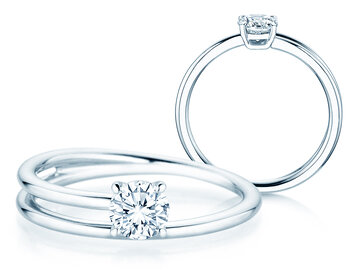 Verlovingsring Eclipse in 9K witgoud met diamant 0,50ct H/SI