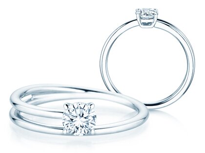 Verlovingsring Elipse in 14K witgoud met diamant 0,50ct H/SI