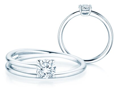 Verlovingsring Elipse in 14K witgoud met diamant 0,50ct H/SI