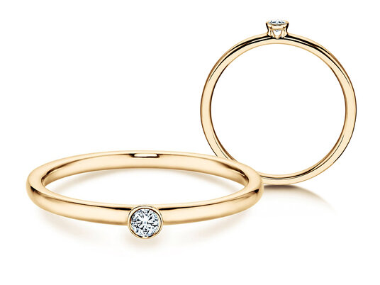 Verlovingsring Eternal in 9K geelgoud met diamant 0,05ct H/SI