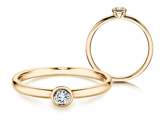 Verlovingsring Eternal in 14K geelgoud met diamant 0,10ct H/SI