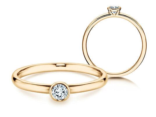 Verlovingsring Eternal in 14K geelgoud met diamant 0,15ct H/SI