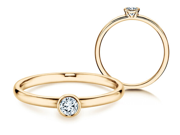 Verlovingsring Eternal in 14K geelgoud met diamant 0,15ct H/SI