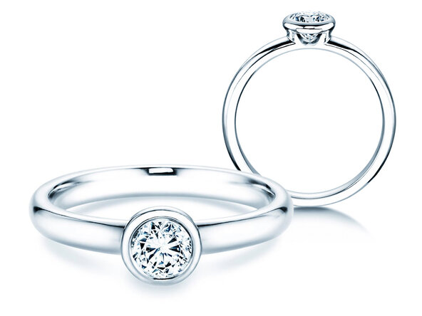 Verlovingsring Eternal in 9K witgoud met diamant 0,40ct D/IF