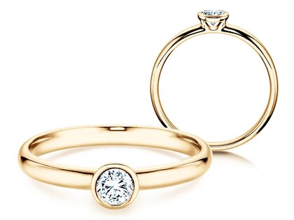 Verlovingsring Eternal in 9K geelgoud met diamant 0,25ct H/SI