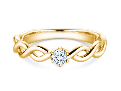 Verlovingsring Evoke in 14K geelgoud met diamant 0,15ct H/SI