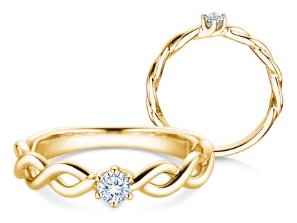 Verlovingsring Evoke in 14K geelgoud met diamant 0,15ct H/SI